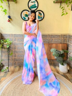 Shaded crush sequence saree