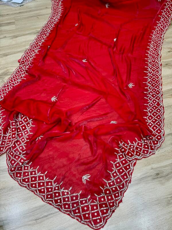 RED FENDI SAREE