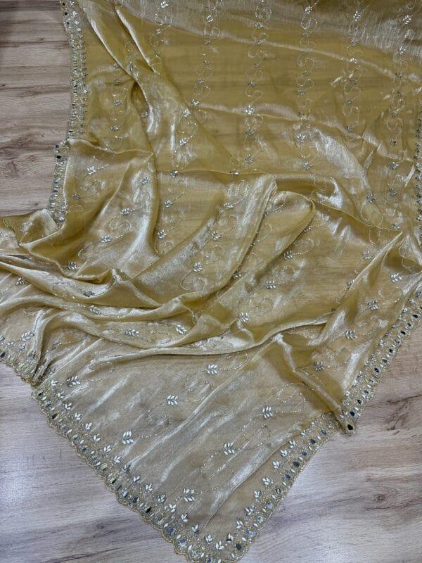 gold jimmy choo saree