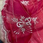 beautifully handcrafted fendi silk saree