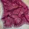 Wine Berry Handwork Saree