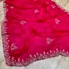 Rani handwork saree
