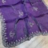 dark lavander fendi saree