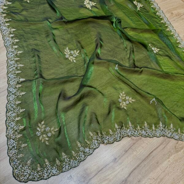 Olive Green Saree
