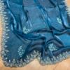 Peacock blue fendi saree